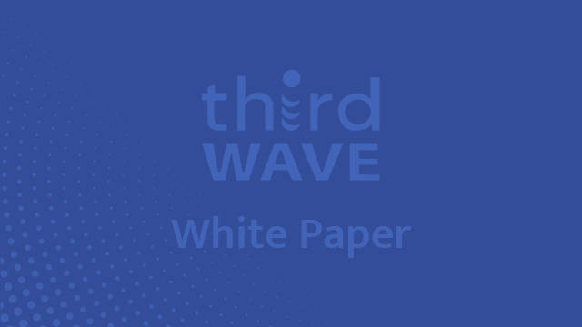 Blue cover graphic with dotted pattern and the text “third WAVE White Paper” in the center.