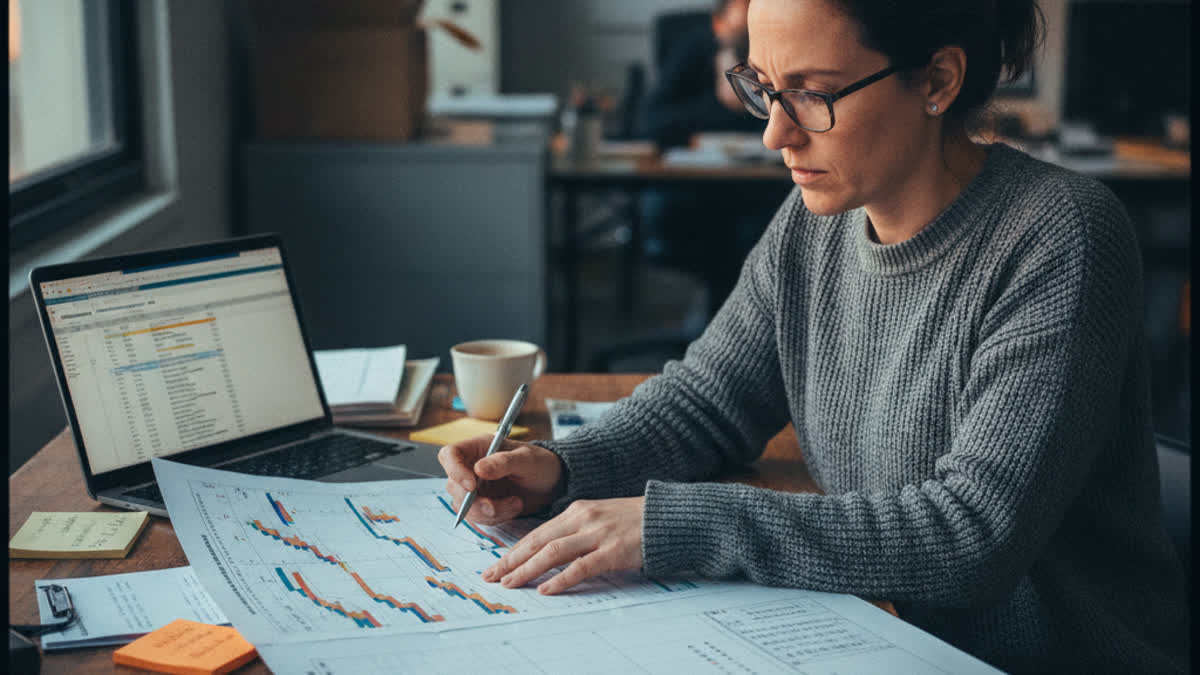 Project manager reviewing an ERP implementation timeline and budget