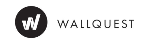 Wallquest logo with stylized white W in a black circle next to the word WALLQUEST in black text