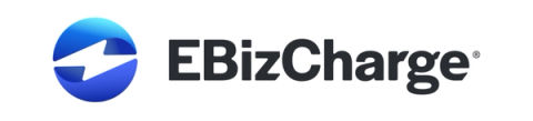 EBizCharge logo with blue circular icon and stylized white arrow next to bold black text EBizCharge