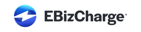 EBizCharge logo with blue circular icon and stylized white arrow next to bold black text EBizCharge