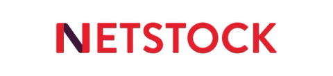NETSTOCK logo with bold red letters and a stylized N on a white background