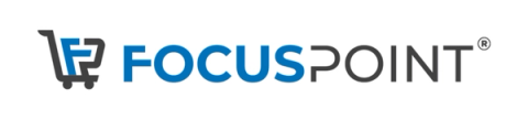 FOCUSPOINT logo with stylized shopping cart icon on the left and registered trademark symbol