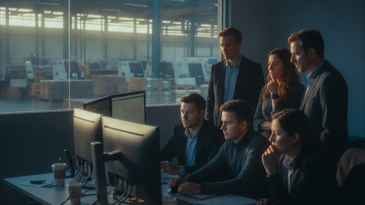 ERP go-live launch day team watching the new system come online