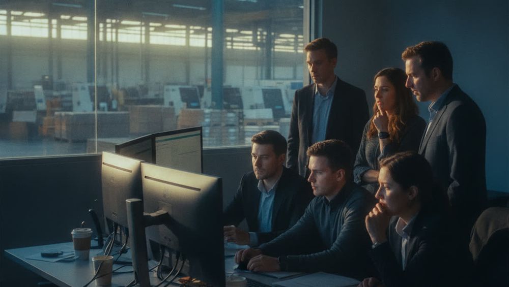 ERP go-live launch day team watching the new system come online