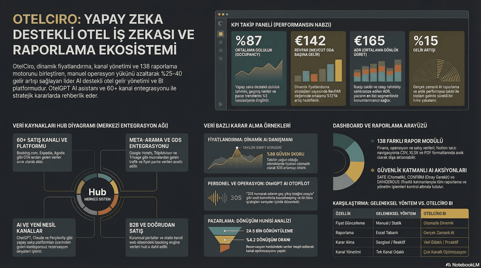 Otel business intelligence dashboard ve veri analitiği