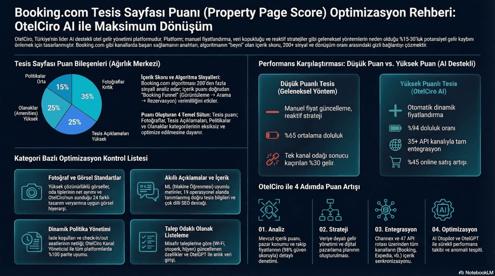 Booking.com property page score iyileştirme