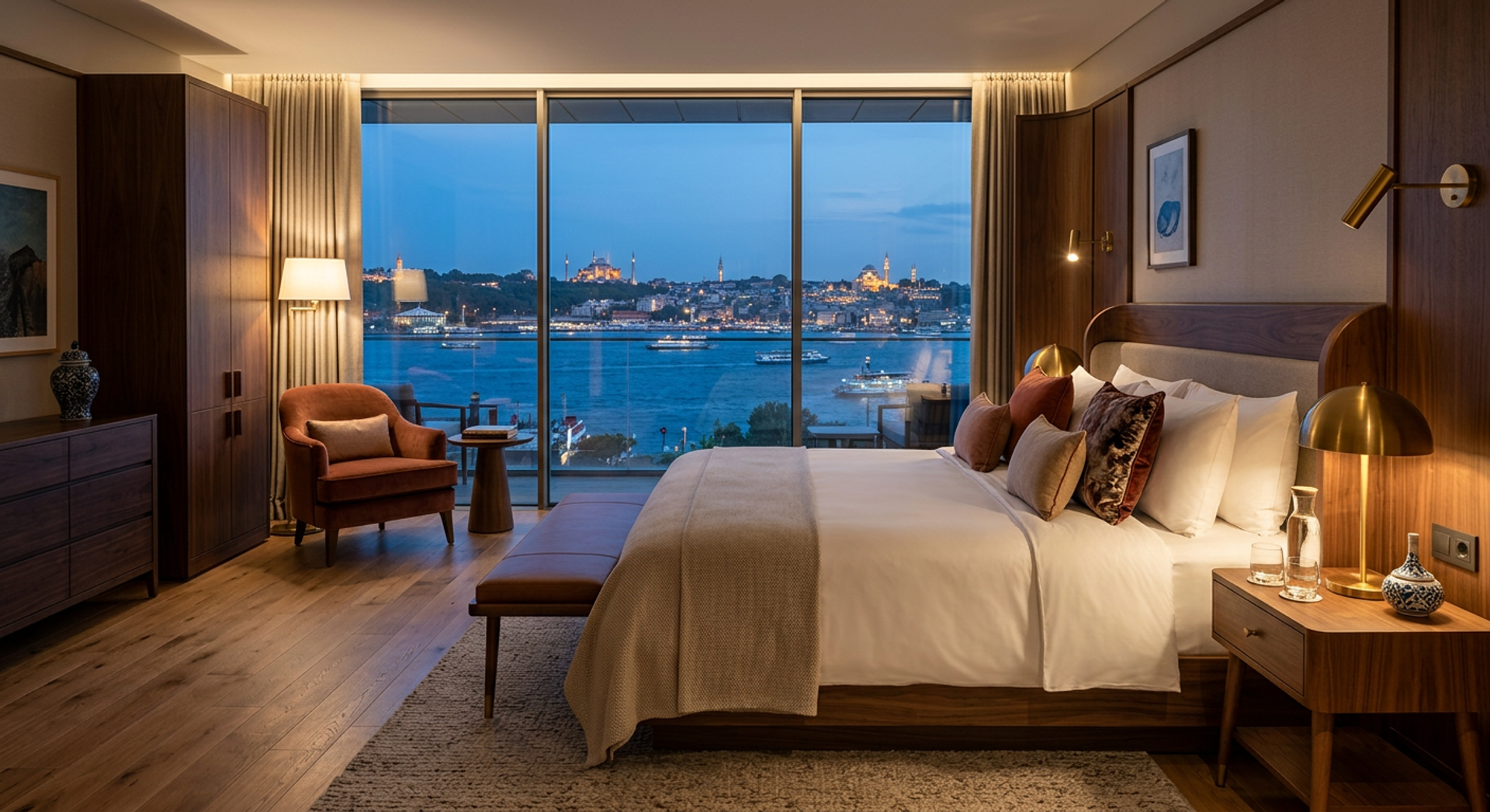 Premium otel odası atmosferi