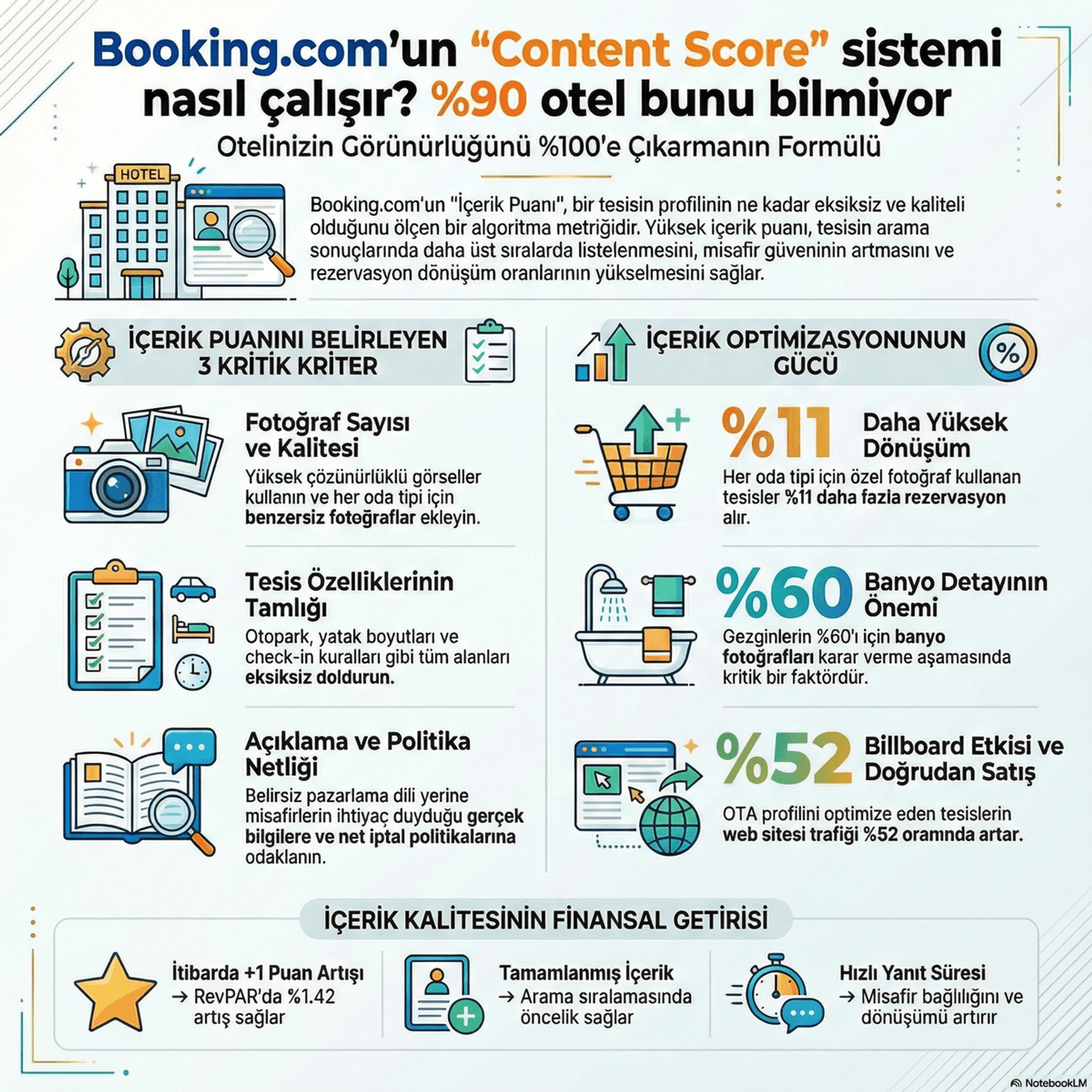 Booking.com'un Content Score Sistemi Nasıl Çalışır? %90 Otel Bunu Bilmiyor