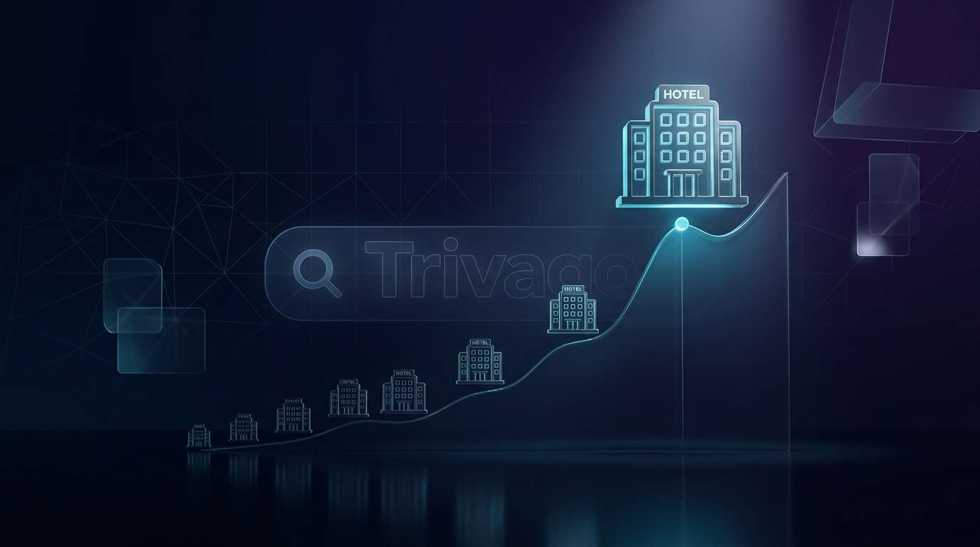 Trivago sıralama optimizasyonu ve meta arama stratejisi infografiği