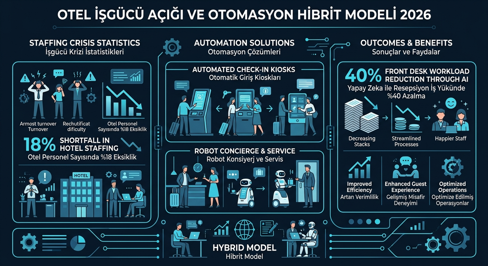 2026 otel işgücü krizi personel açığı hibrit otomasyon modeli