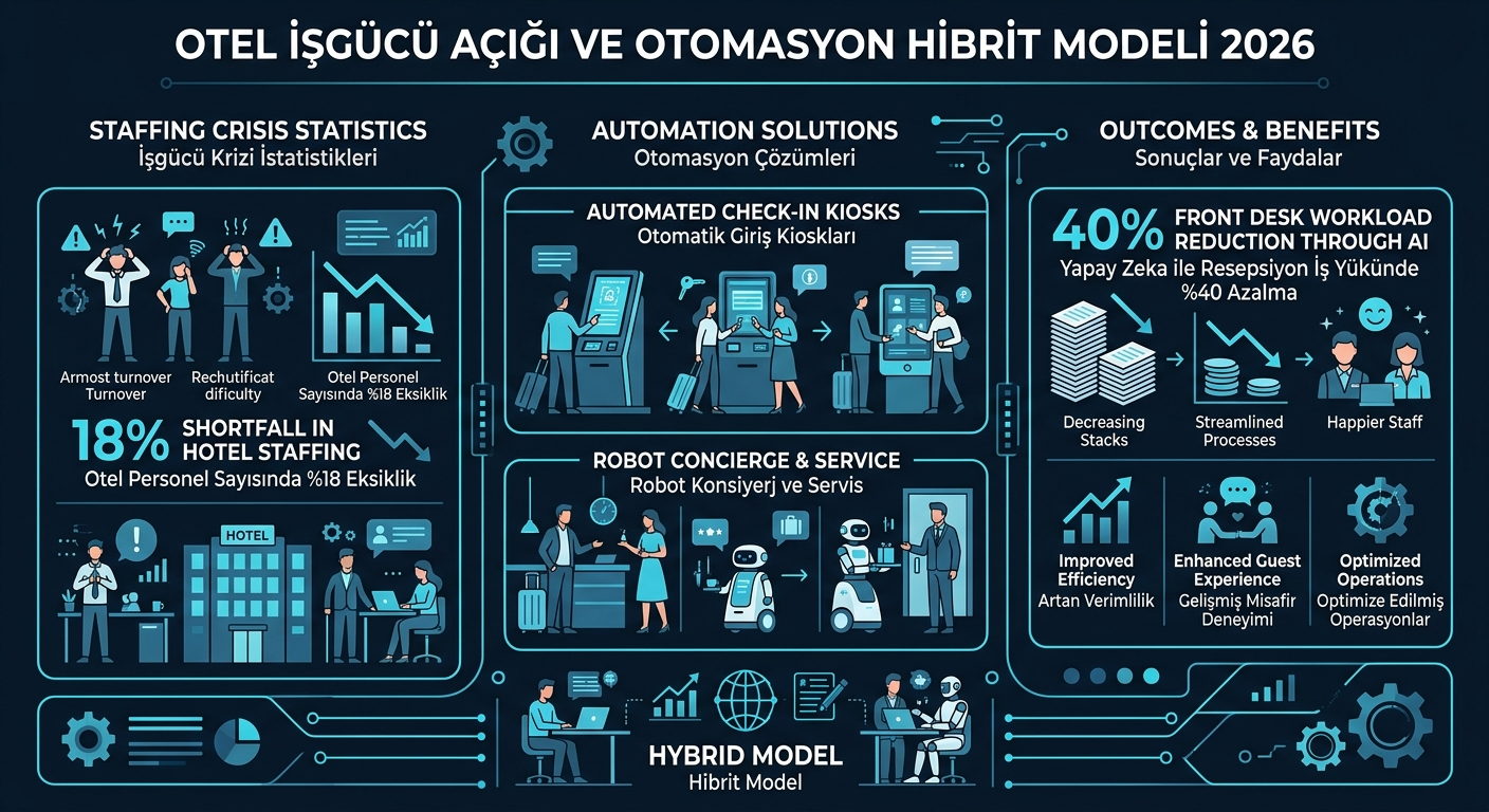 2026 otel işgücü krizi personel açığı hibrit otomasyon modeli