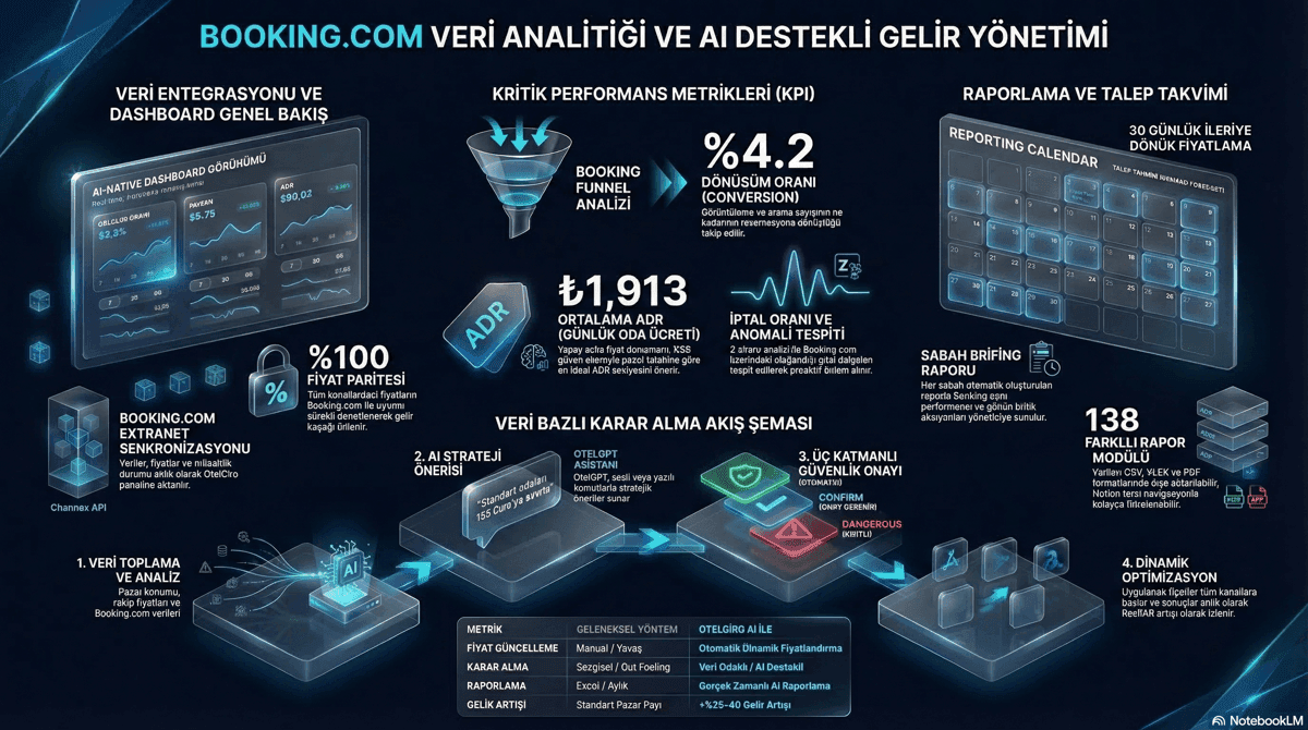 Booking.com extranet raporları ve analiz panosu