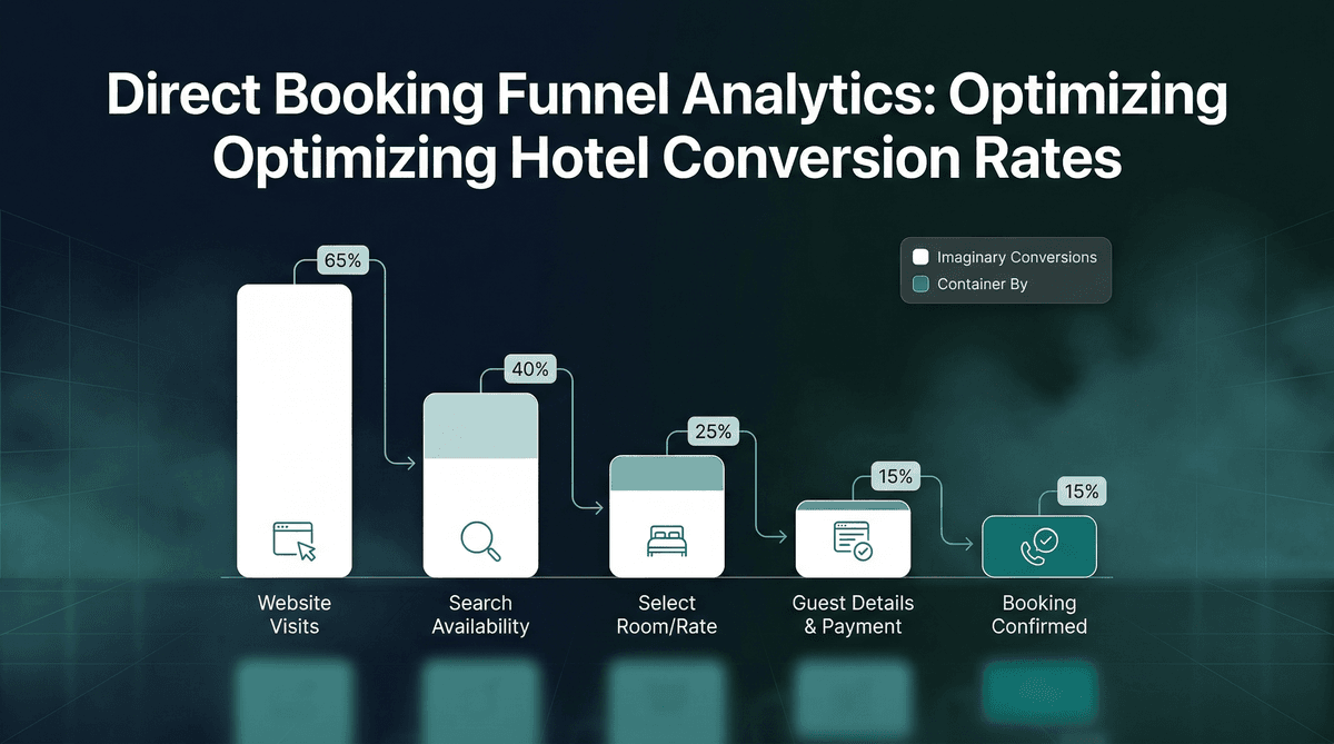 Direkt rezervasyon hunisi analitik ve dönüşüm optimizasyonu infografiği
