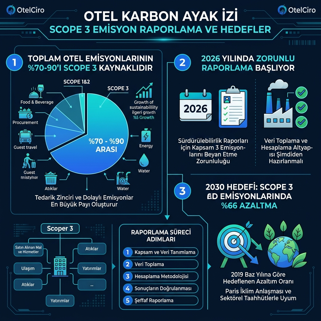 Otellerde Scope 3 Karbon Emisyon Raporlaması: Toplam Ayak İzinin %90'ını Ölçmek
