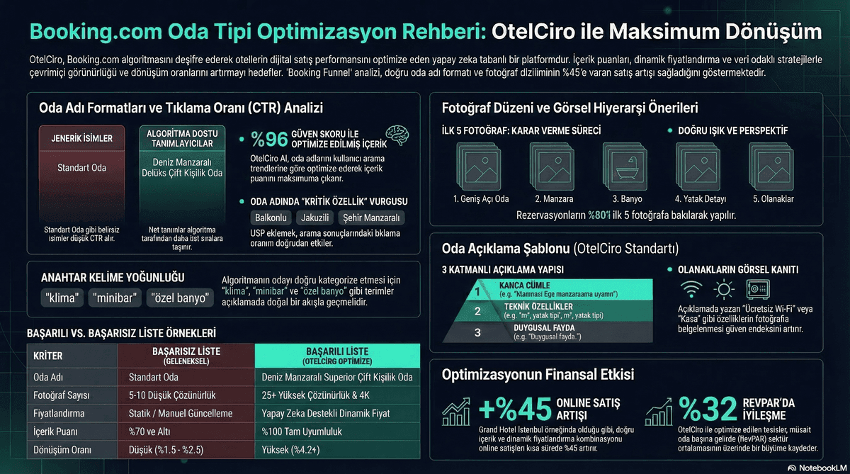 Booking.com oda tipleri optimizasyonu