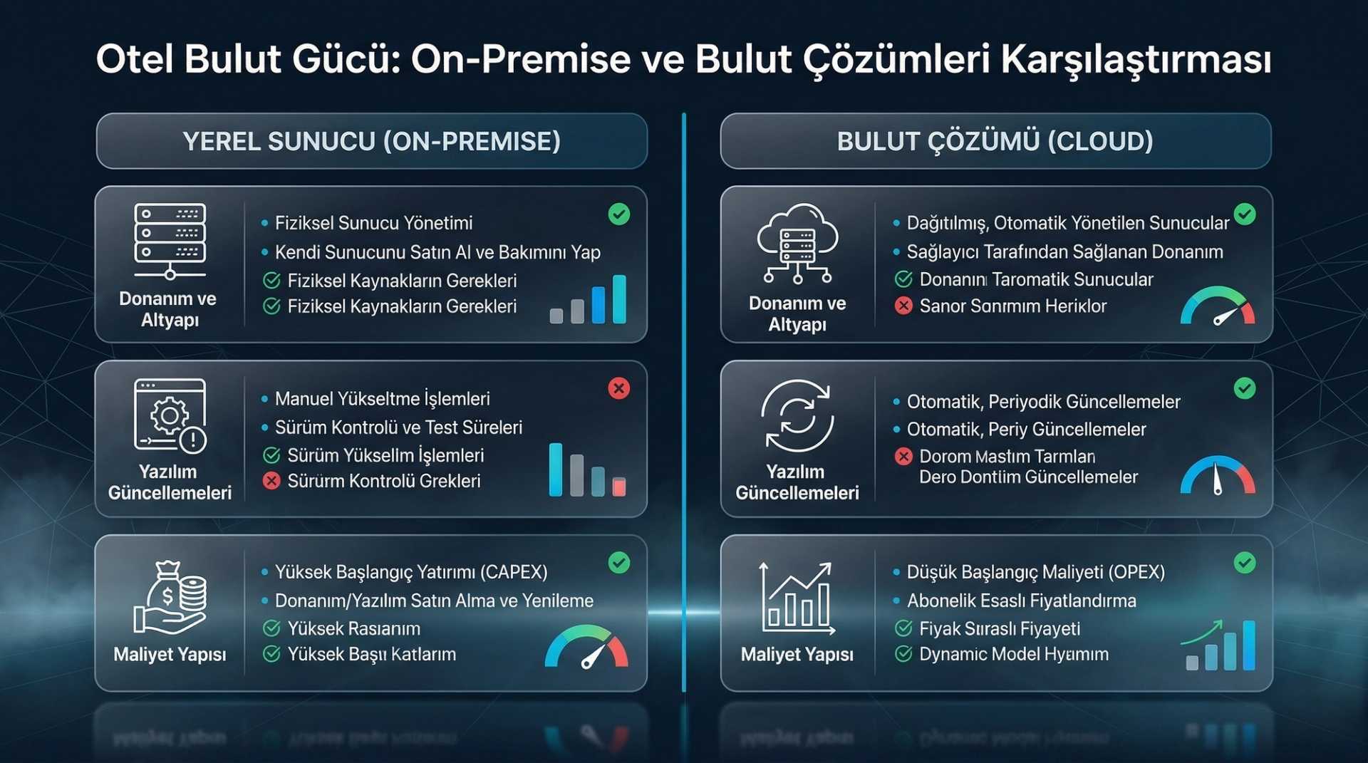 Otel Bulut Göçü: On-Premise vs Cloud Karşılaştırması