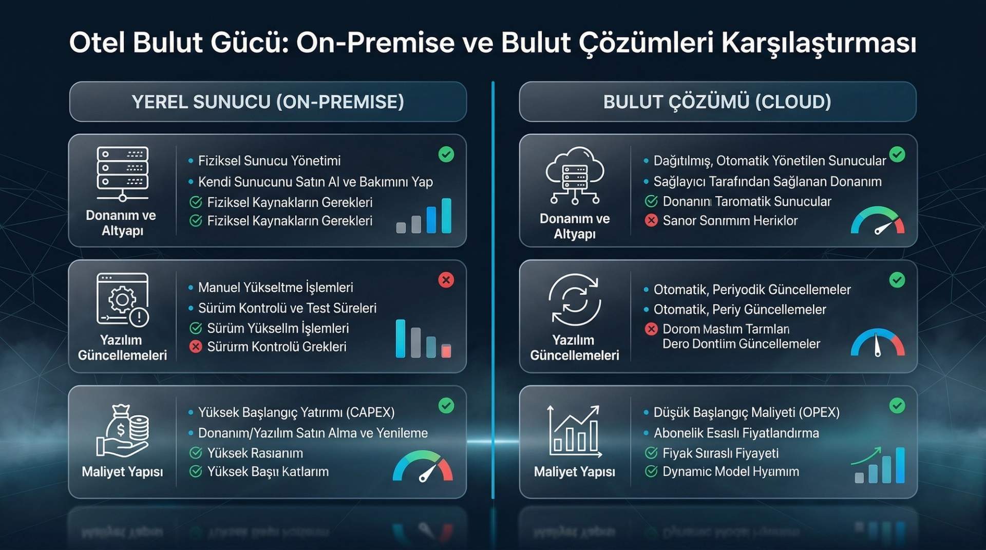Otel Bulut Göçü: On-Premise vs Cloud Karşılaştırması
