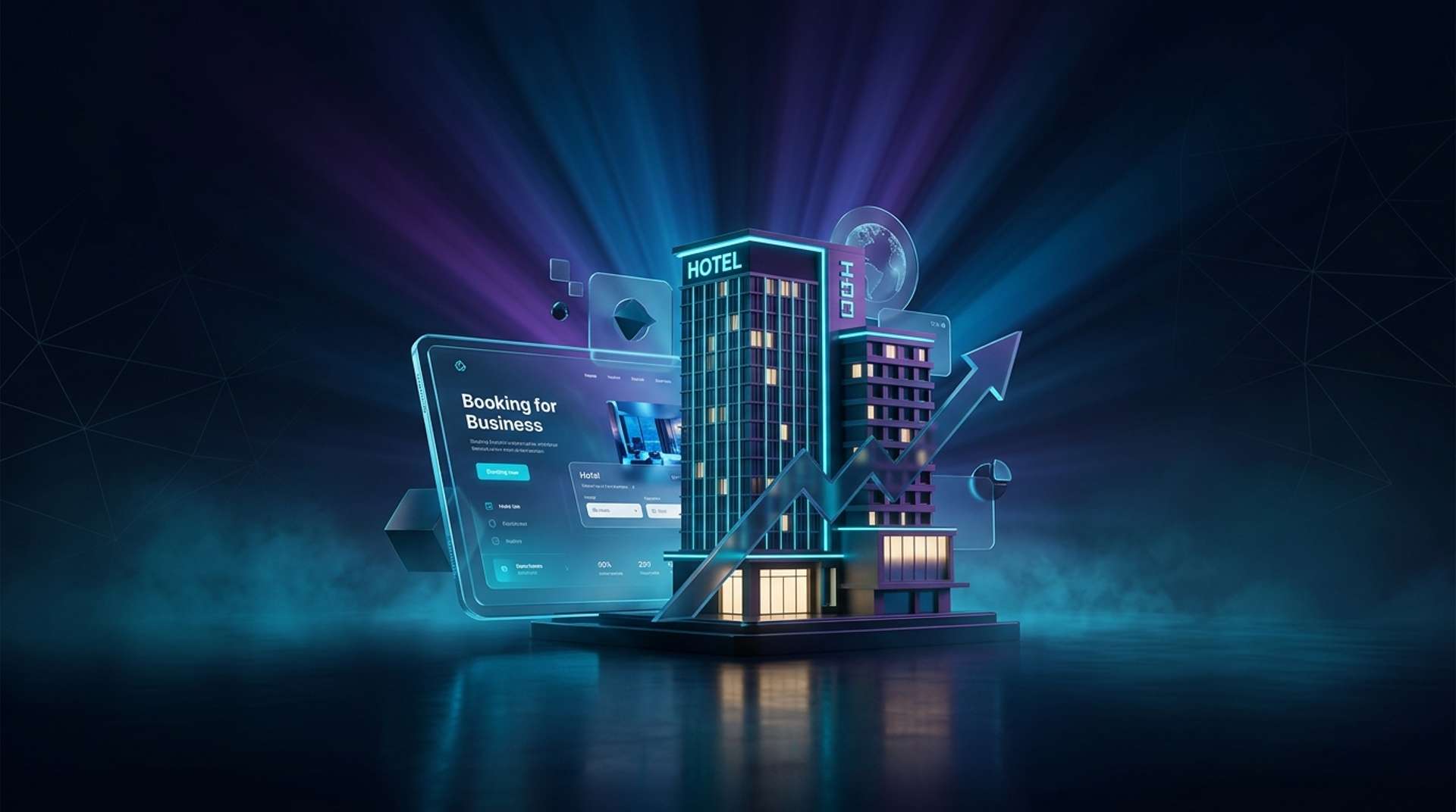 Booking for Business kurumsal kanal stratejisi ve gelir artışı infografiği