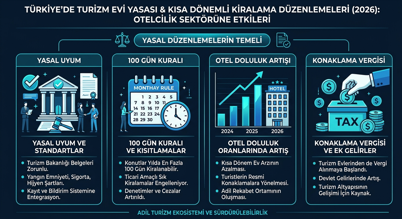 Türkiye Turizm Evi Yasası 100 gün kuralı ve otel etkisi