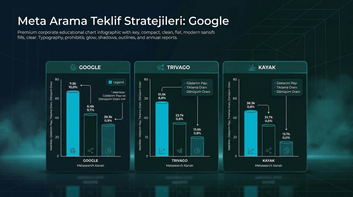Meta arama teklif stratejisi ve optimizasyon infografiği
