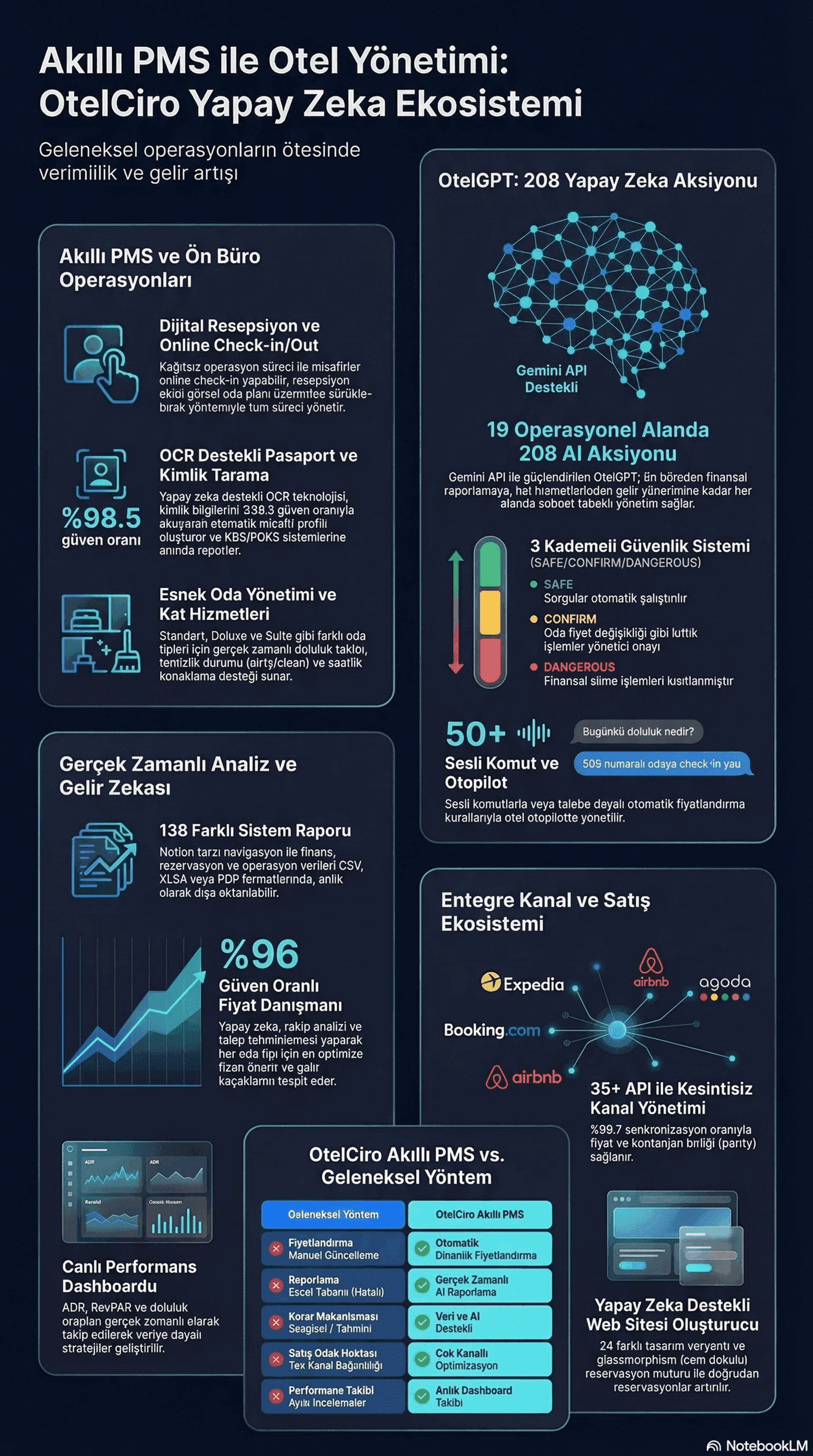 Akıllı PMS otel yönetim sistemi özellikleri
