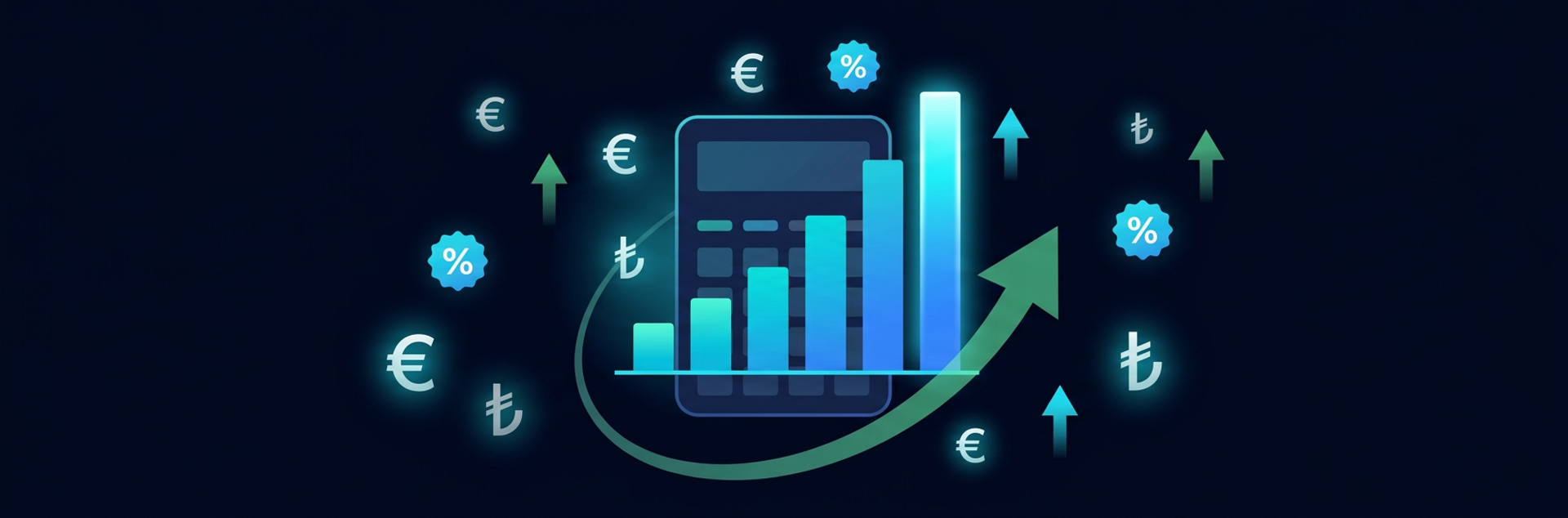 Gelir artışı hesaplama ve finansal projeksiyon görseli