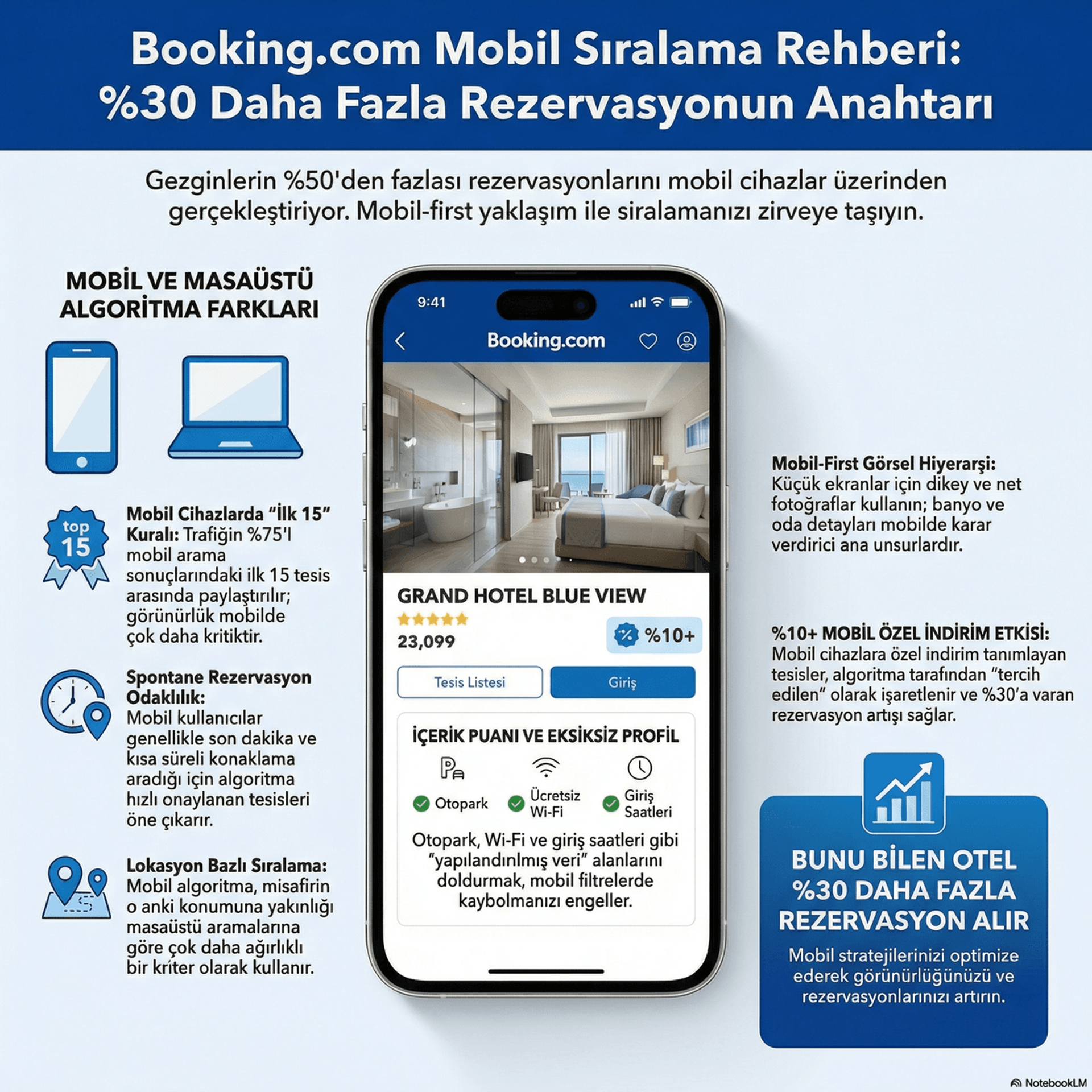 Booking.com Mobil Sıralama Rehberi: %30 Daha Fazla Rezervasyon