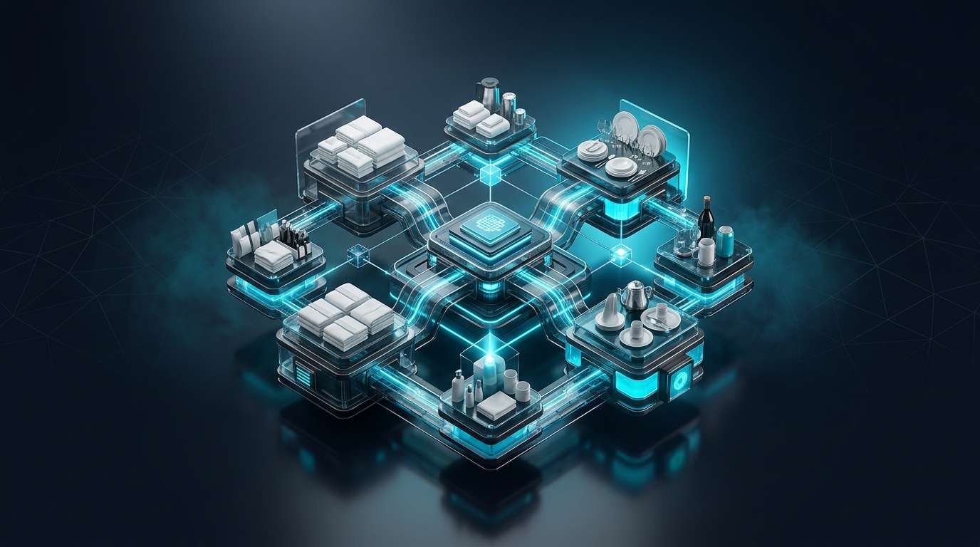 Otel envanter ve stok yönetim sistemi infografiği