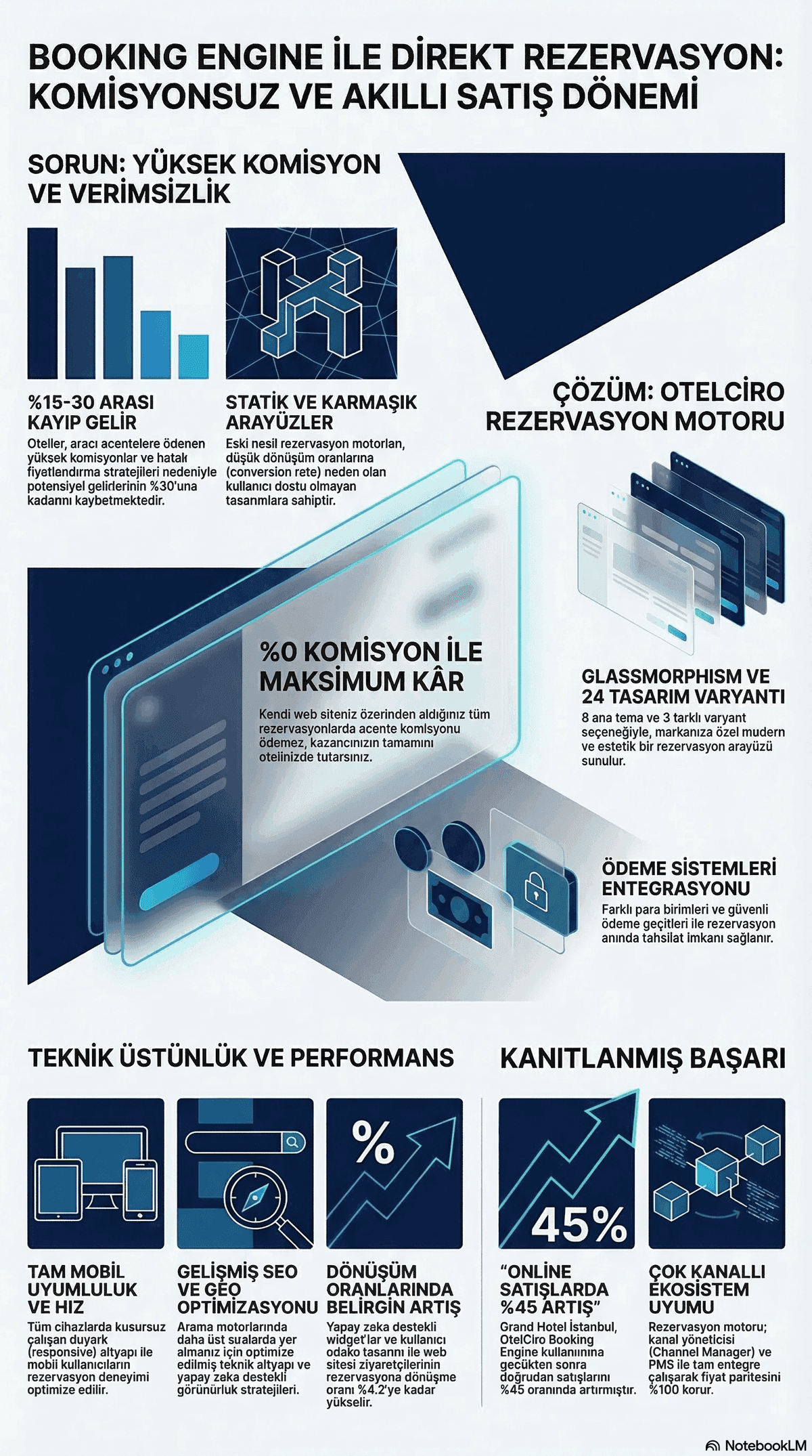 Booking Engine ile Direkt Rezervasyon İnfografiği