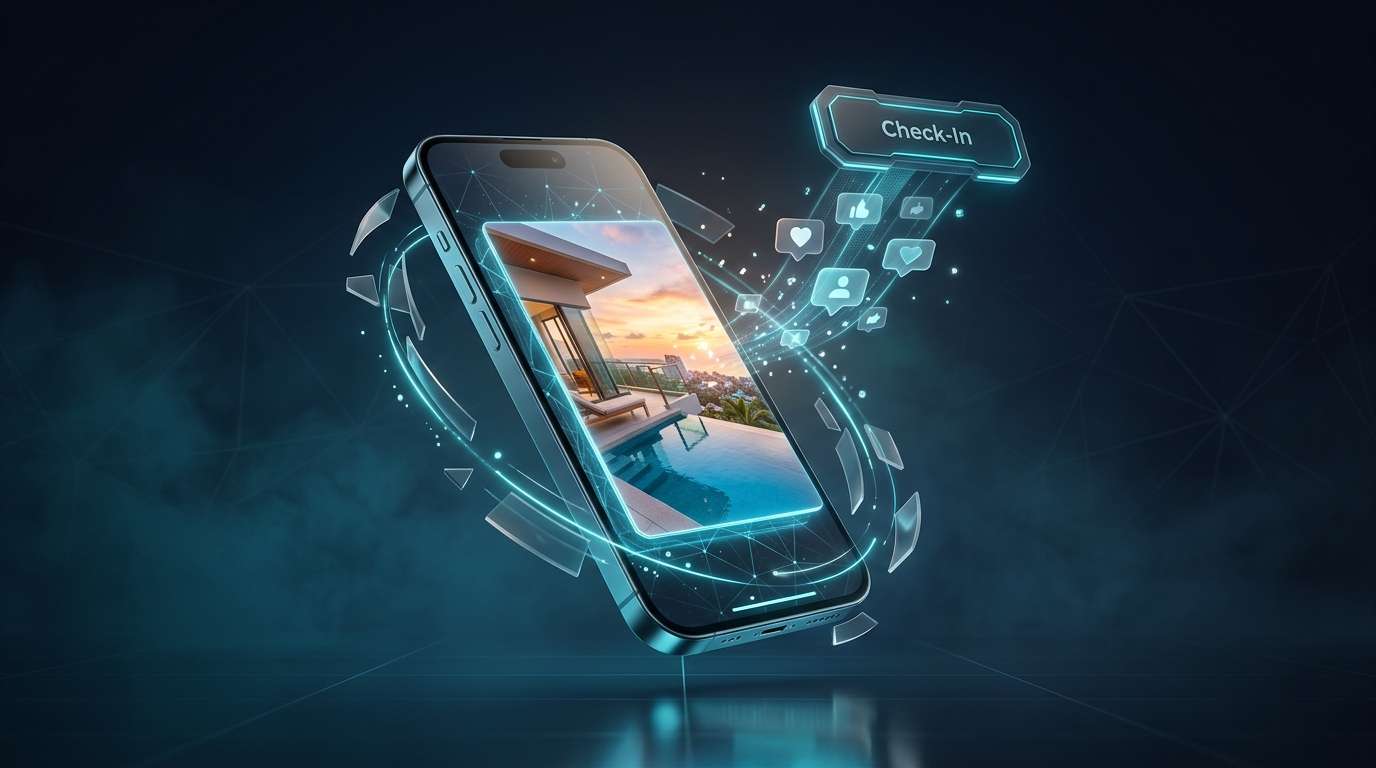 Otel Instagram pazarlama stratejisi infografik — içerik formatları, hashtag stratejisi ve rezervasyona dönüşüm hunisi