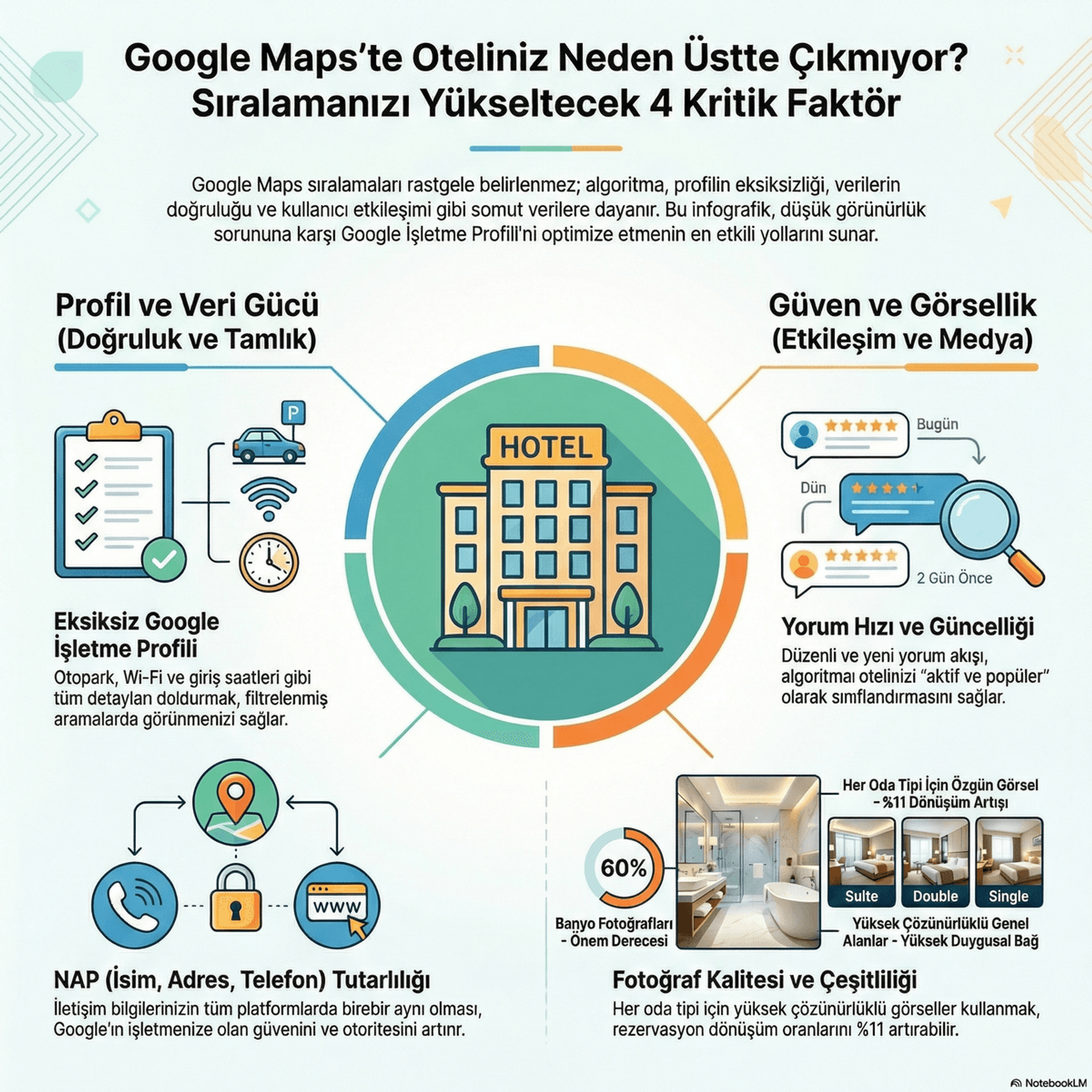 Google Maps'te Oteliniz Neden Üstte Çıkmıyor? Sıralamayı Yükseltecek 4 Kritik Faktör