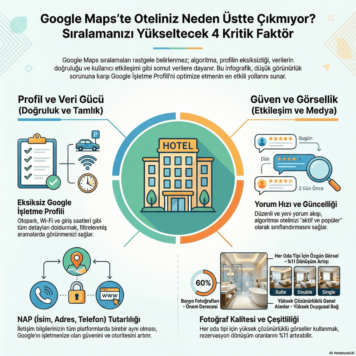 Google Maps'te Oteliniz Neden Üstte Çıkmıyor? Sıralamayı Yükseltecek 4 Kritik Faktör