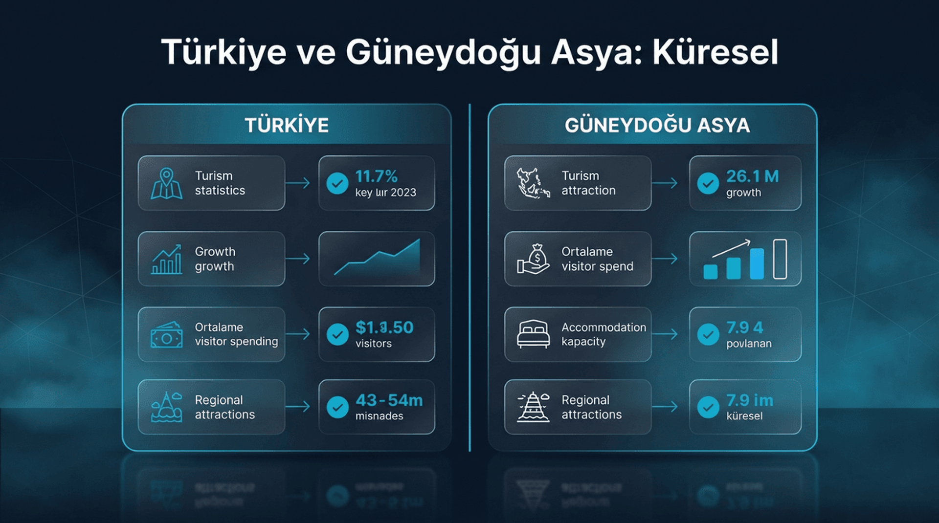 Güneydoğu Asya vs Türkiye Turizm Rekabeti İnfografiği