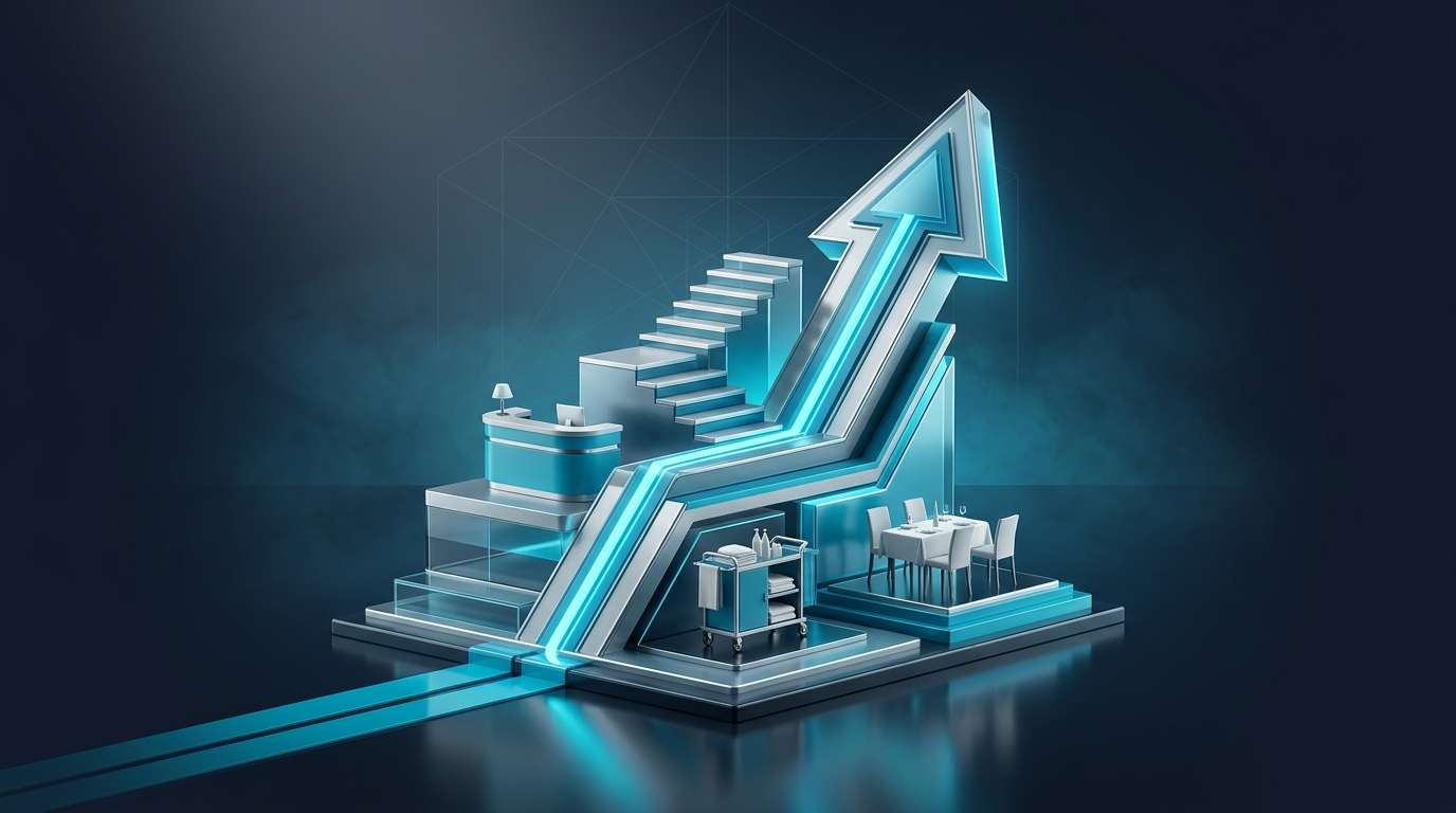 Otel personel eğitimi ve verimlilik programı infografiği