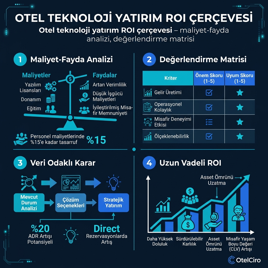 Otel Teknoloji Yatırımı ROI Çerçevesi: Doğru Karar Verme