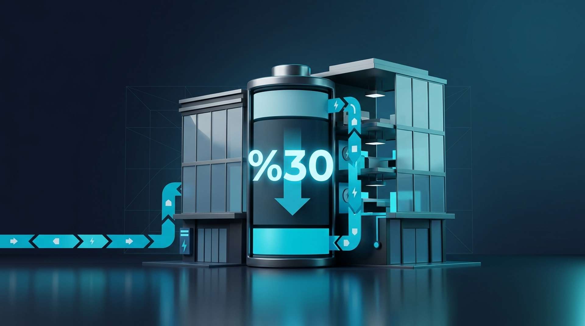 Otel enerji yönetimi ve %30 tasarruf çözümleri infografiği