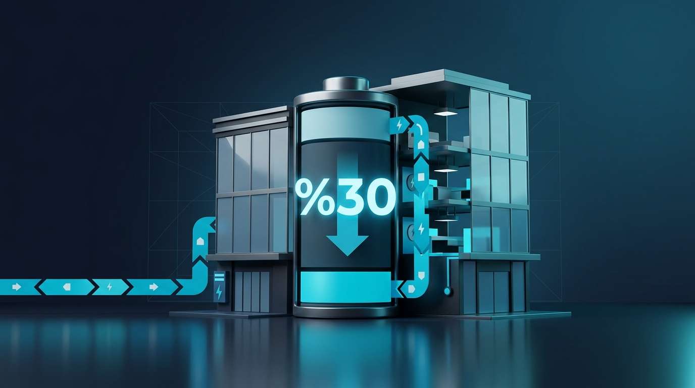 Otel enerji yönetimi ve %30 tasarruf çözümleri infografiği
