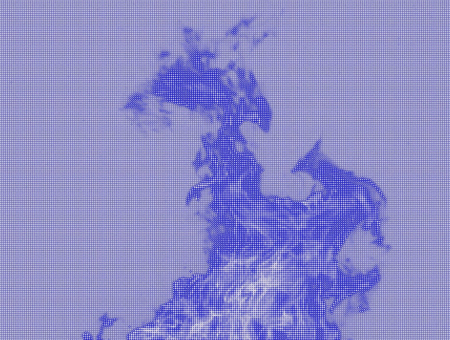 A burst of flame, rendered in halftone dots.