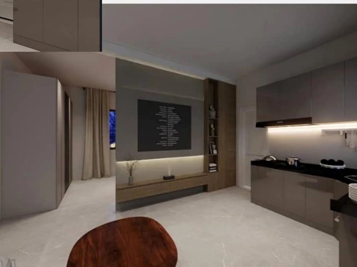 Kitchenette and sleeping area at Al Mulk Center