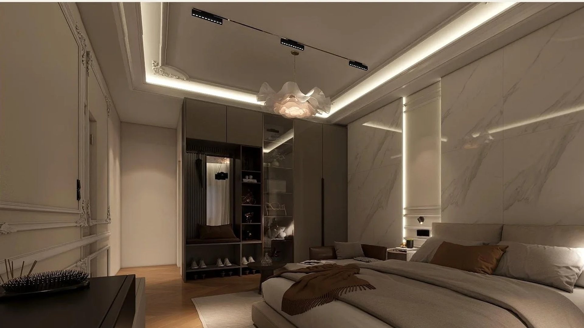 Modern villa bedroom interior in Nagad