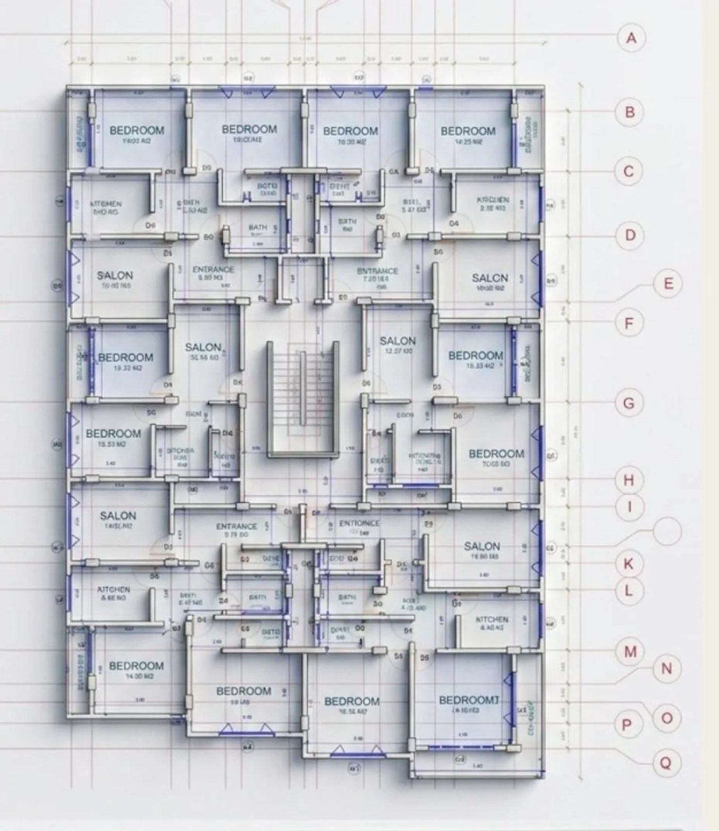 Floor plan of the mixed-use building