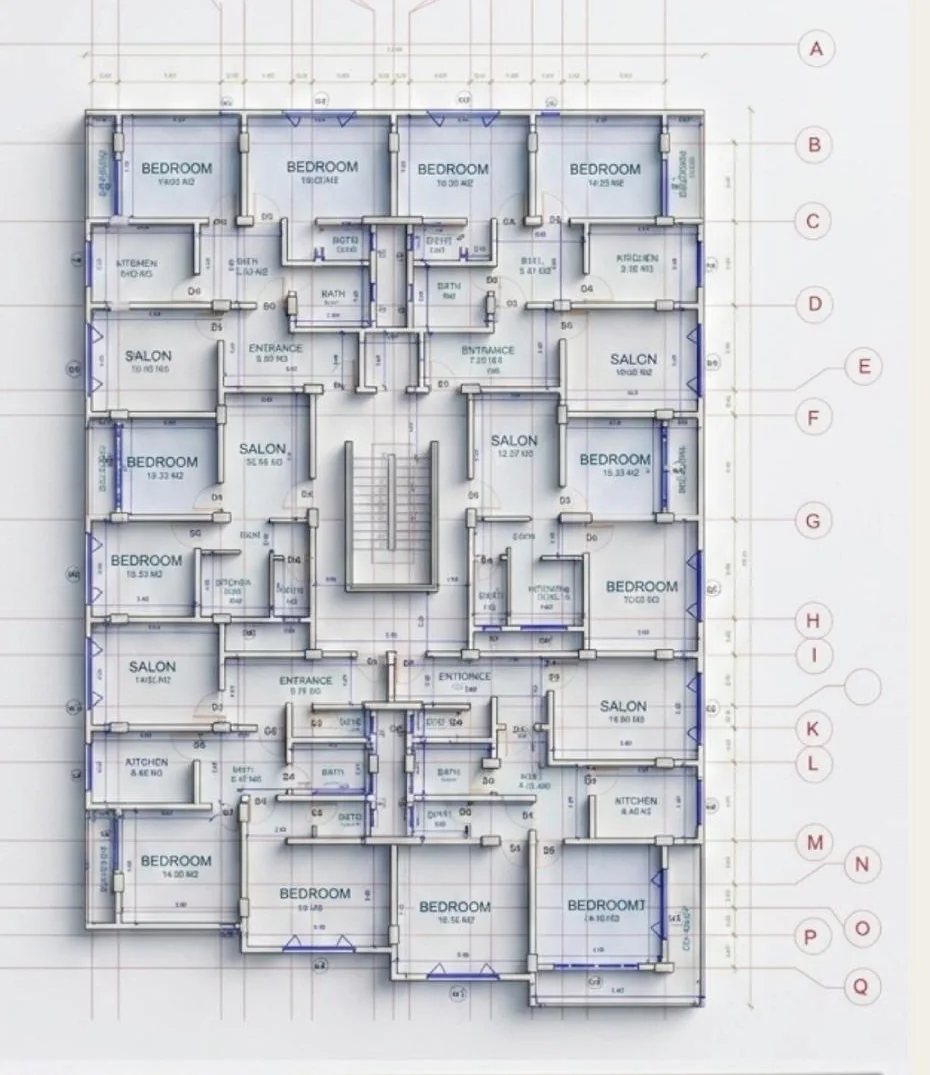Floor plan of the mixed-use building