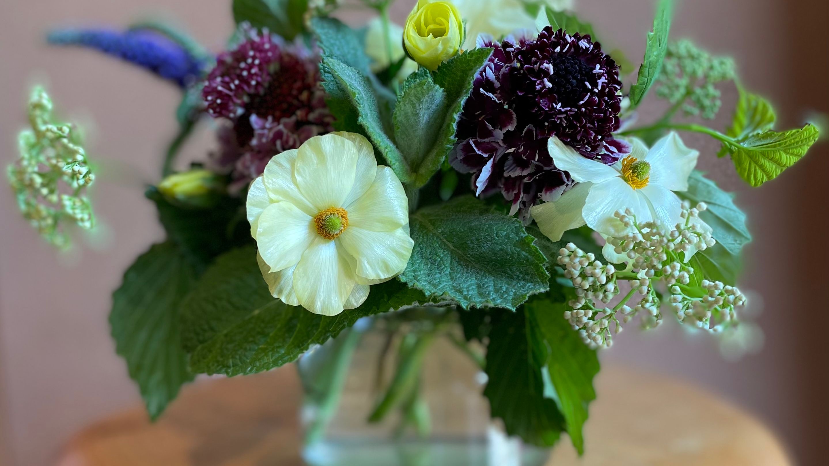 flowers on  a table