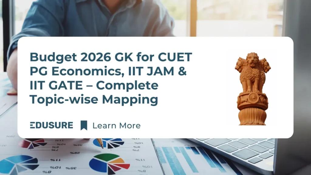 Budget 2026 GK for CUET PG Economics, IIT JAM & IIT GATE – Complete Topic-wise Mapping