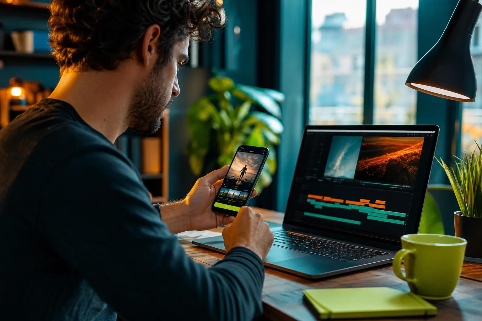 Creator checking a social media video export and preparing to publish.