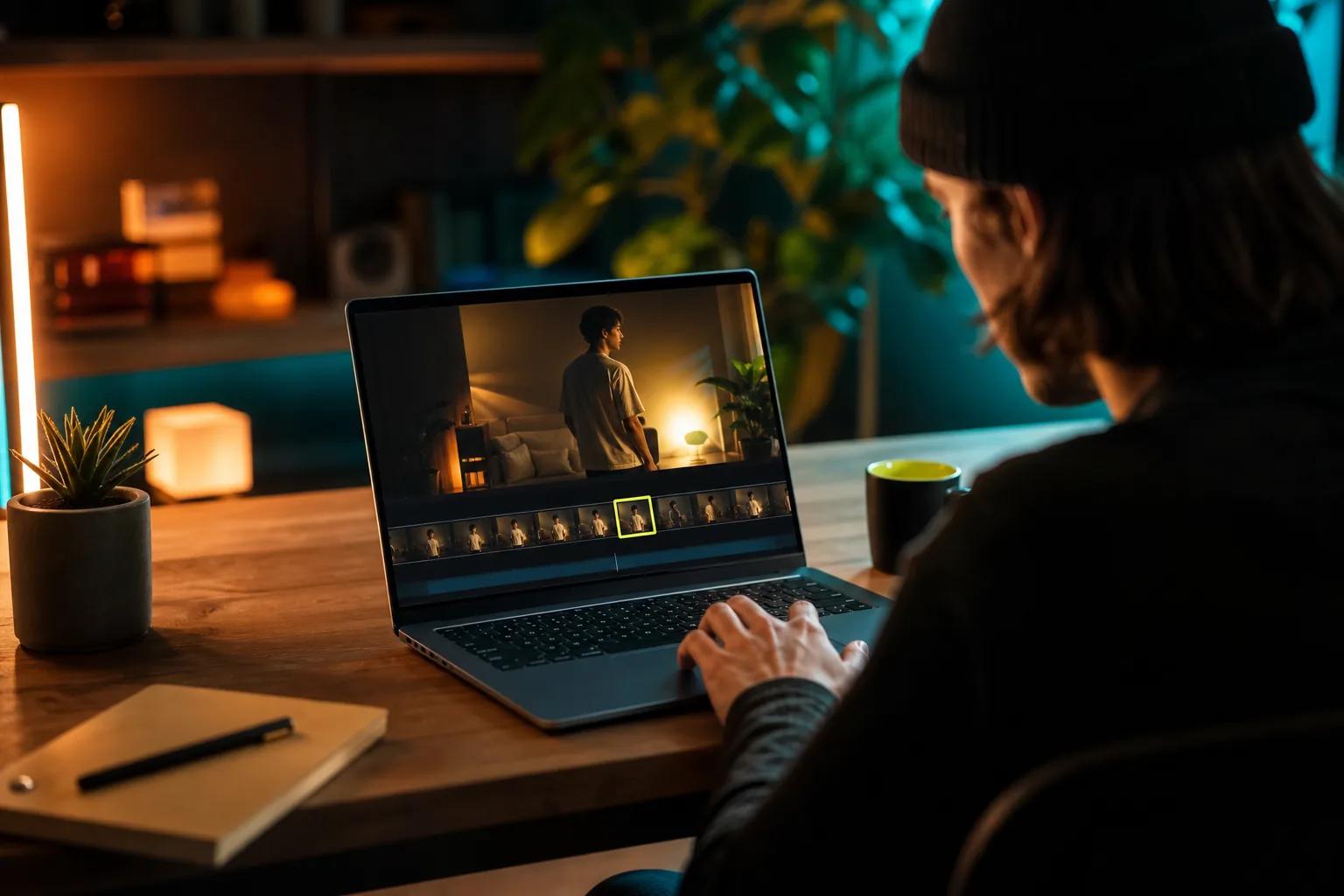 choosing a clean video clip to extend with AI