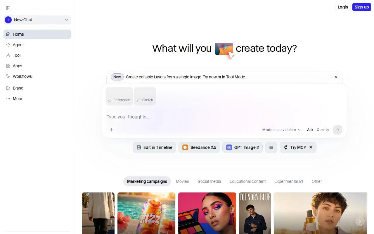 Screenshot of the Runway website