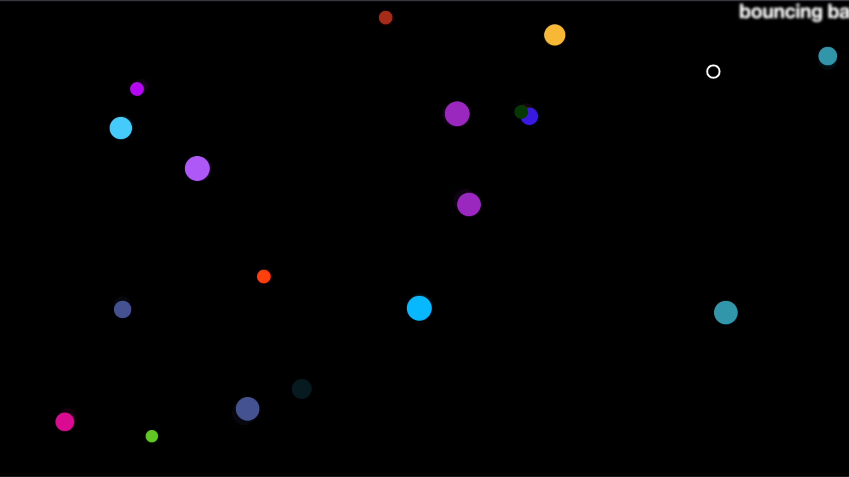 Screen capture of MDN bouncing balls tutorial