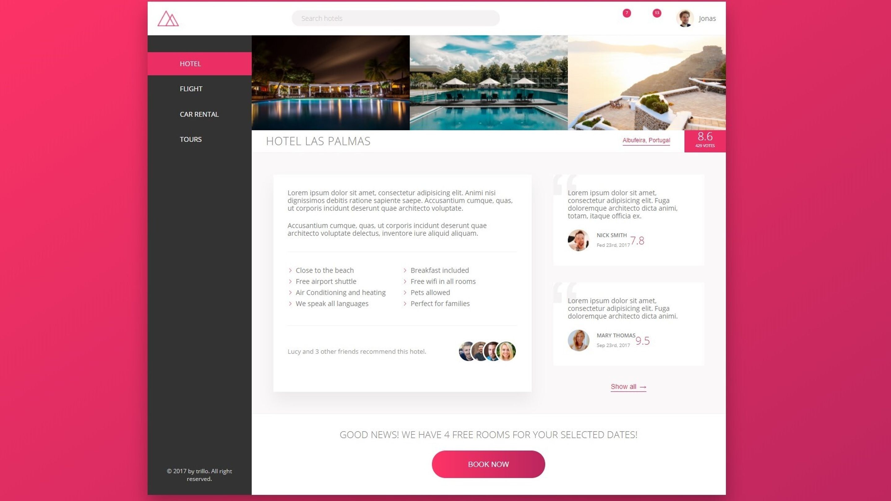 Hero image for Trillo project using flexbox
